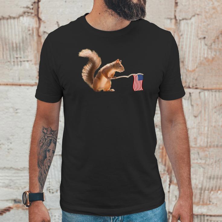 Cute Squirrel Usa Flag World War Champs July 4Th Men T-Shirt