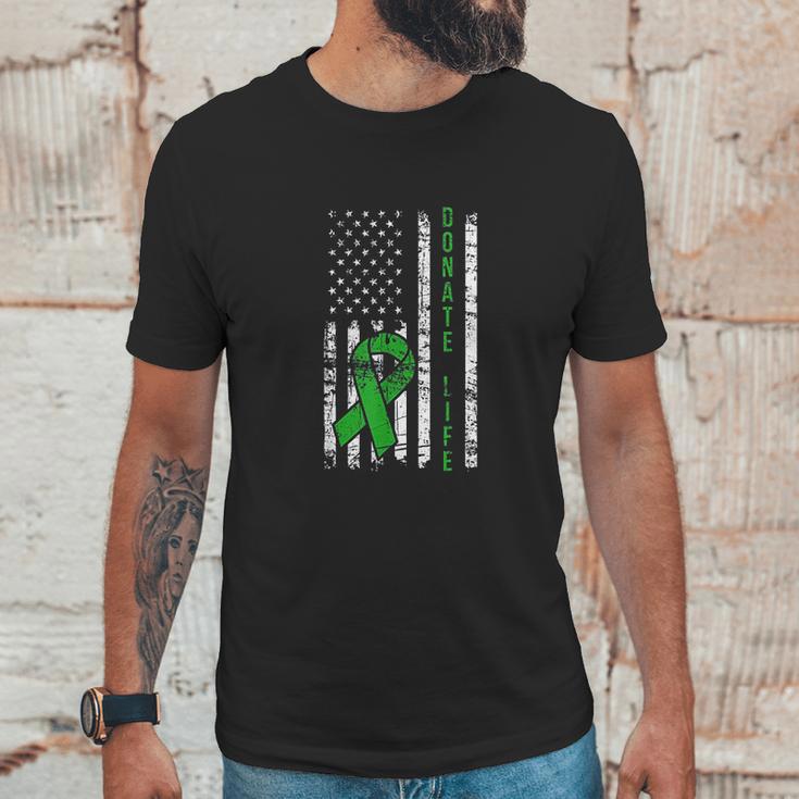 Distressed Donate Life Usa Flag Organ Kidney Donor Ribbon Men T-Shirt