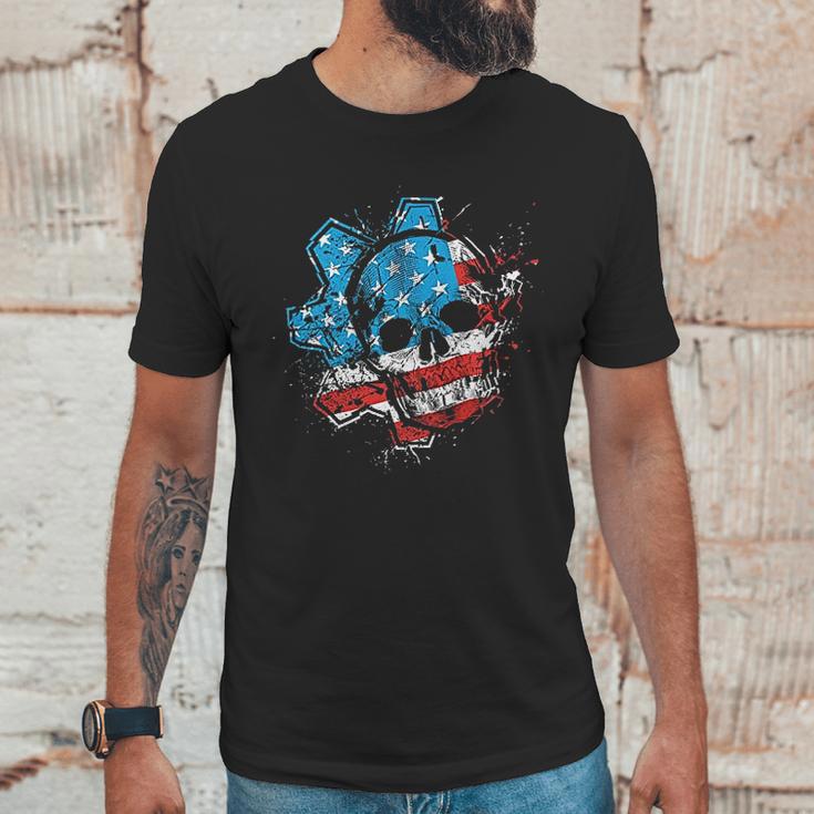 Gears American Flag Omen Men T-Shirt