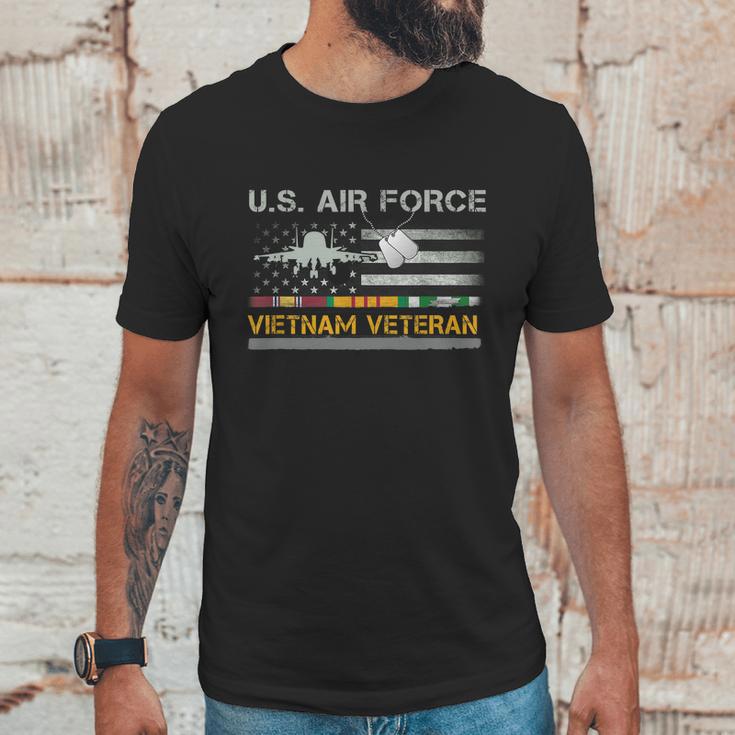 Great Gift Us Air Force Vietnam Veteran Usaf Veteran Usa Flag Gift Graphic Design Printed Casual Daily Basic Men T-Shirt