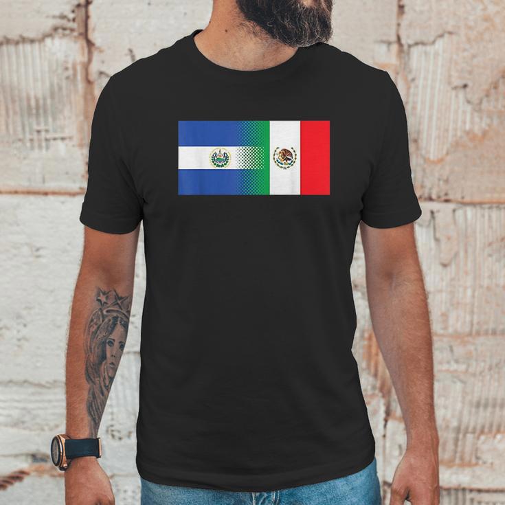 Half Mexican Half Salvadorian Flag Mexico El Salvador Men T-Shirt