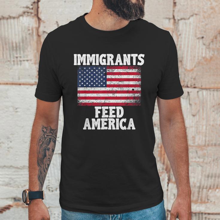 Immigrants Feed America With America Flag Men T-Shirt