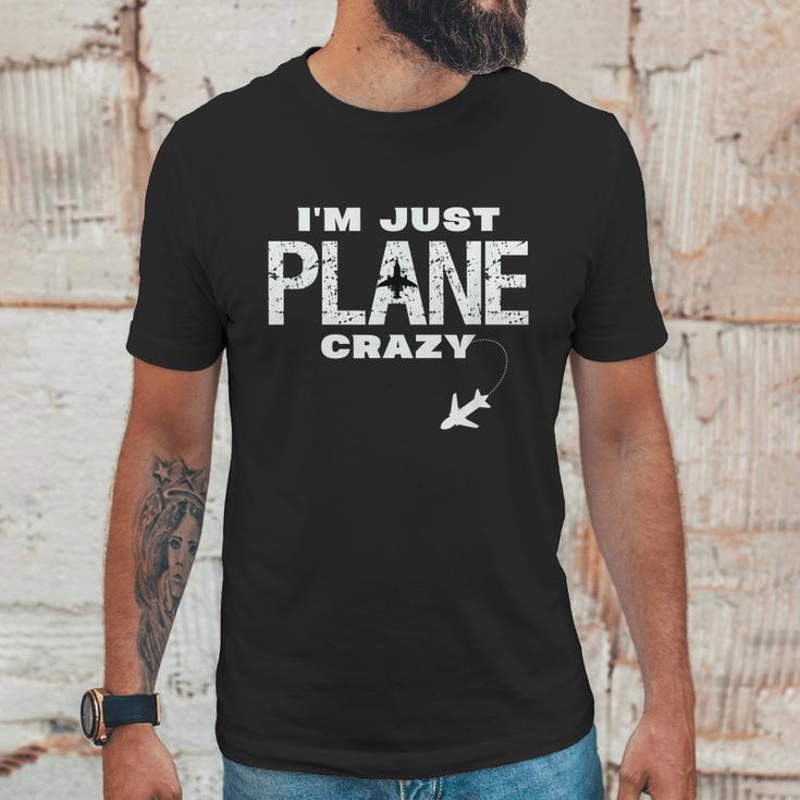 Im Just Plane Crazy Funny Dad Pilot Aviation Flying Men T-Shirt