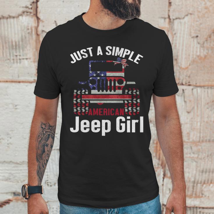 Just A Simple Jeep Girl American Flag 4Th Of JulyMen T-Shirt