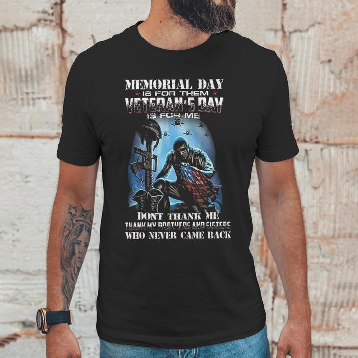 Memorial Day Is For Them Veterans Day Is For Thank 2022 New Vogue Men T-Shirt