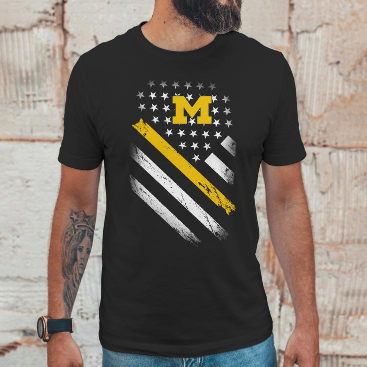 Michigan Wolverines Flag Men T-Shirt