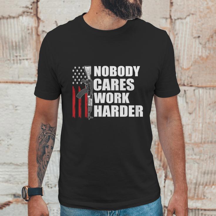 Nobody Cares Work Harder Ar15 Us Army Veteran Day Graphic Design Printed Casual Daily Basic Men T-Shirt