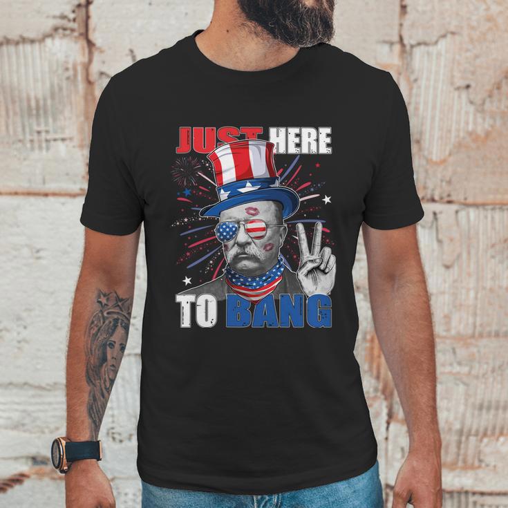 Theodore Roosevelt 4Th Of July Just Here To Bang American Flag Men T-Shirt