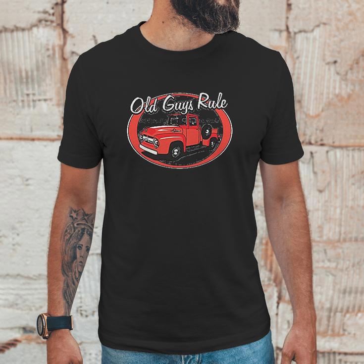 Old Guys RuleShirt For Men | Red Truck | Charcoal Men T-Shirt