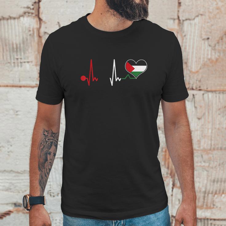 Palestine Flag Proud Palestinian Heartbeat Men T-Shirt