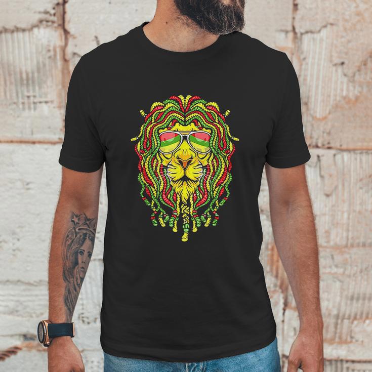 Rastafari Lion Dreadlock Jamaican Flag Reggae Music Rasta Men T-Shirt