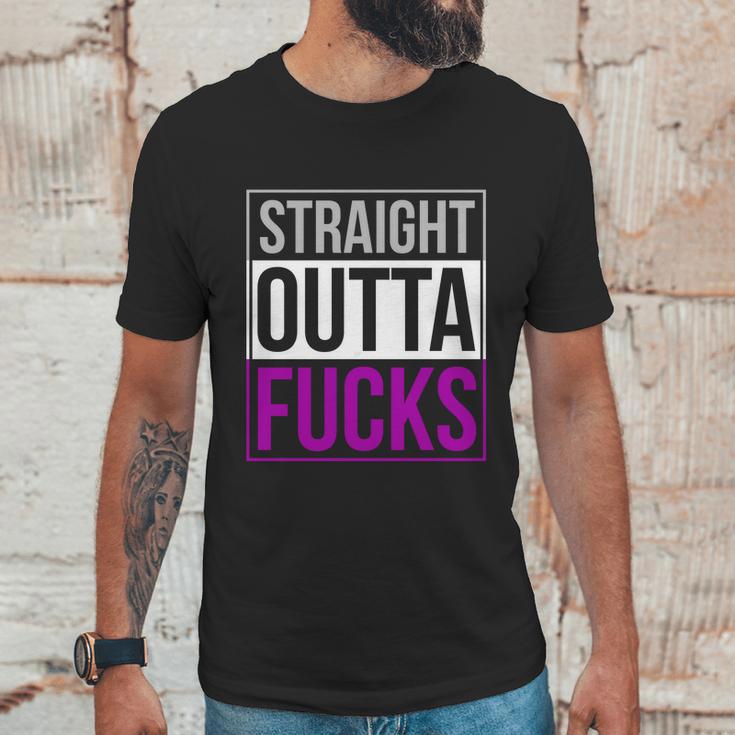 Straight Outta Fucks Pride Asexuality Asexual Flag Lgbt Gift Graphic Design Printed Casual Daily Basic Men T-Shirt