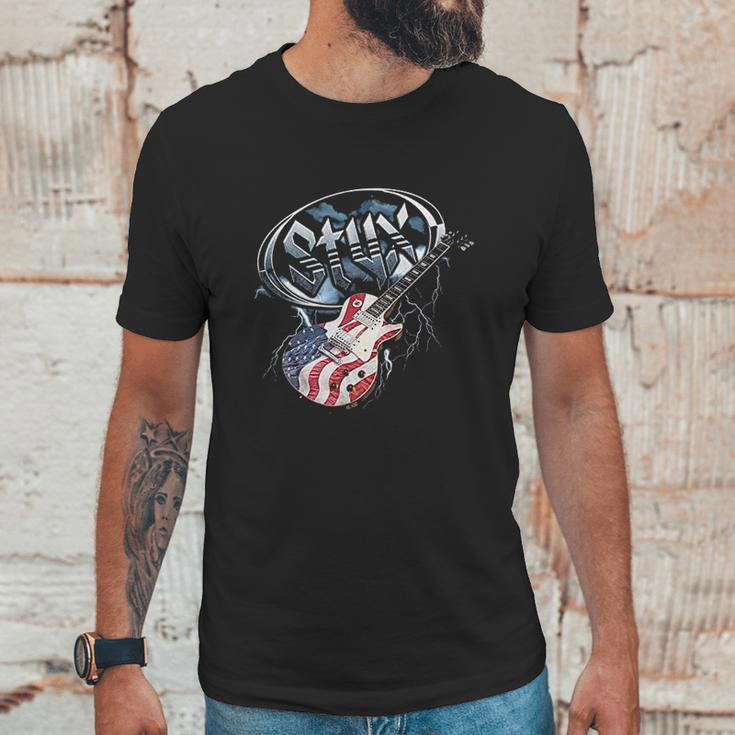 Styx Tall American Flag Guitar Men T-Shirt