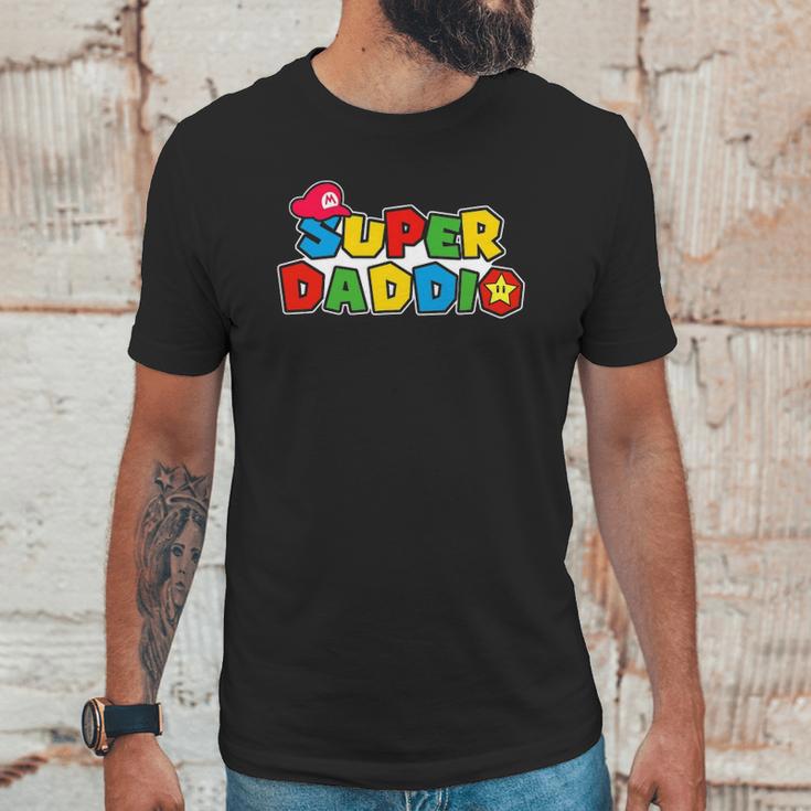 Super Daddio Funny Dad Daddy Fathers Day Video Game Lover Men T-Shirt