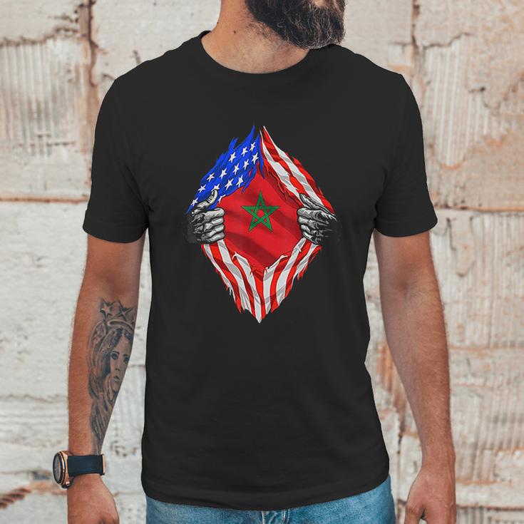 Super Moroccan Heritage Morocco Roots Usa Flag Gift Men T-Shirt