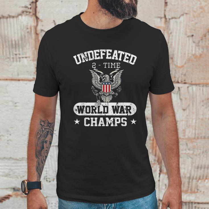 Undefeated World War Champs Veterans Day Gift Men T-Shirt