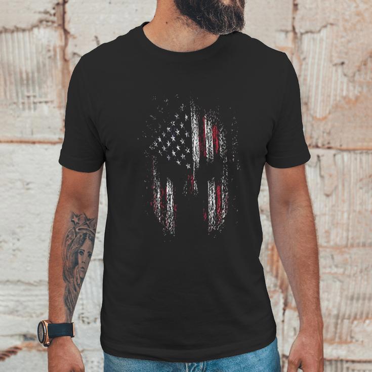 Usa Flag American Spartan Patriotic Men T-Shirt