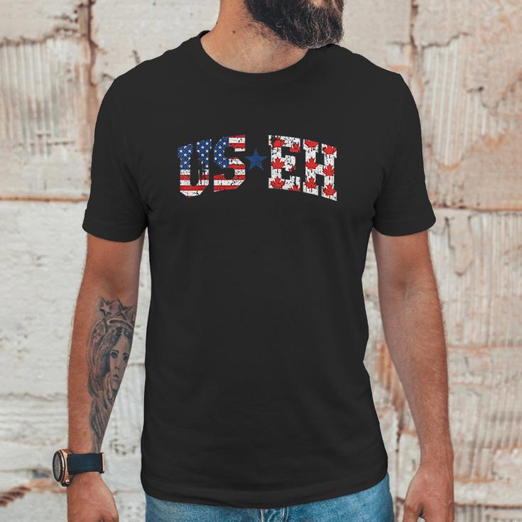 Useh America Canada Flag Funny Simple American Canadian Men T-Shirt