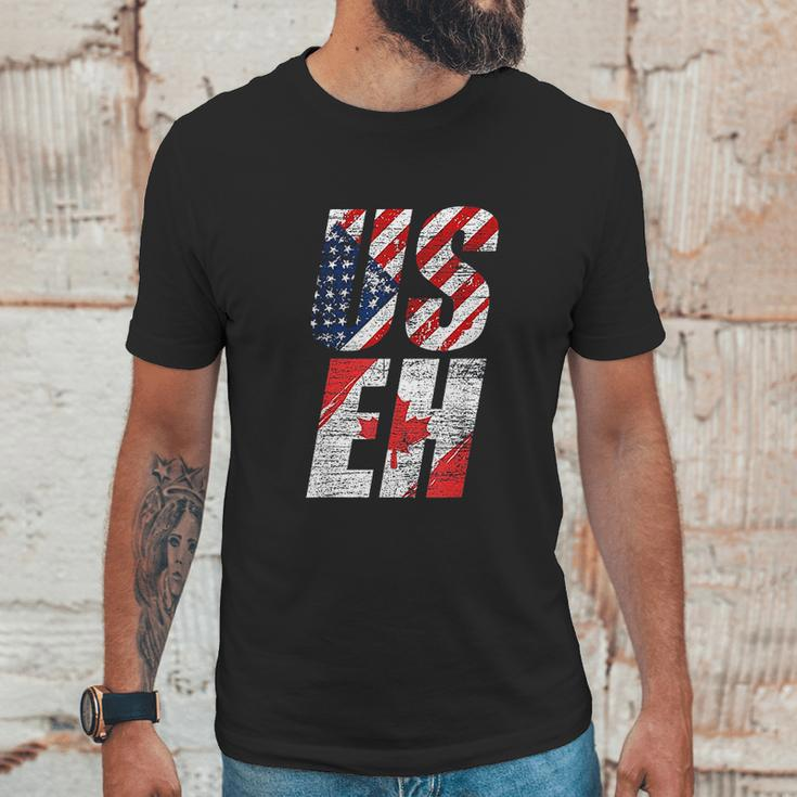 Useh Canadian Flag American Usa 4Th Of July Canada Men T-Shirt