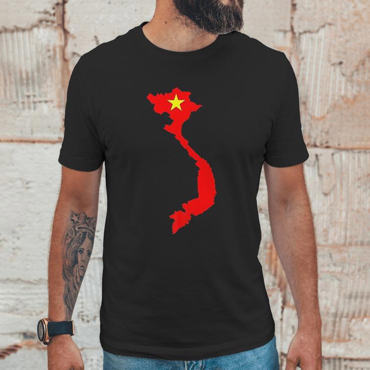 Vietnam Country Map With Vietnamese Flag Men T-Shirt