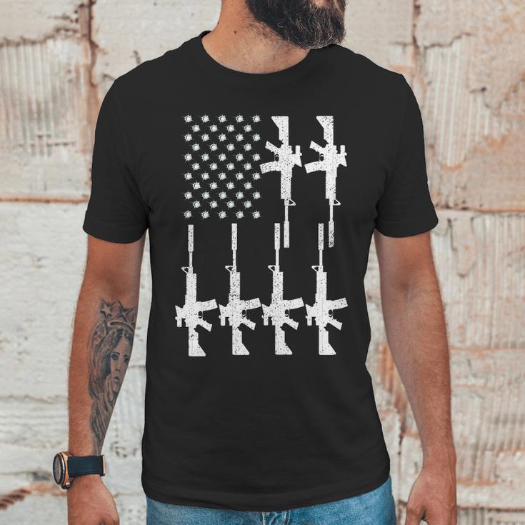 Vintage American Gun Rifle Usa Flag Men T-Shirt