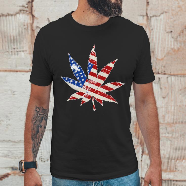 Vintage Weed American Flag 420 Men T-Shirt