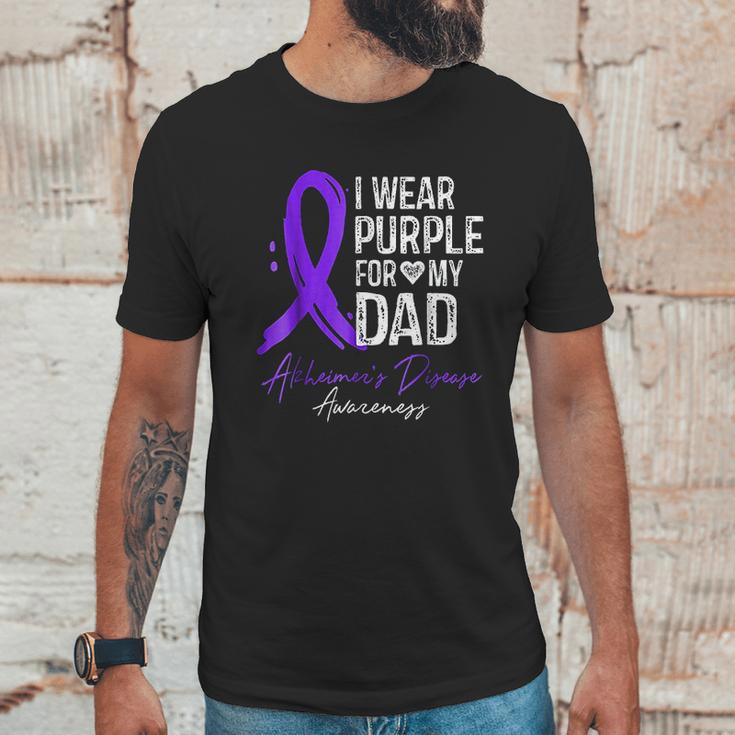 I Wear Purple For My Dad Alzheimer Disease Awareness Men T-Shirt