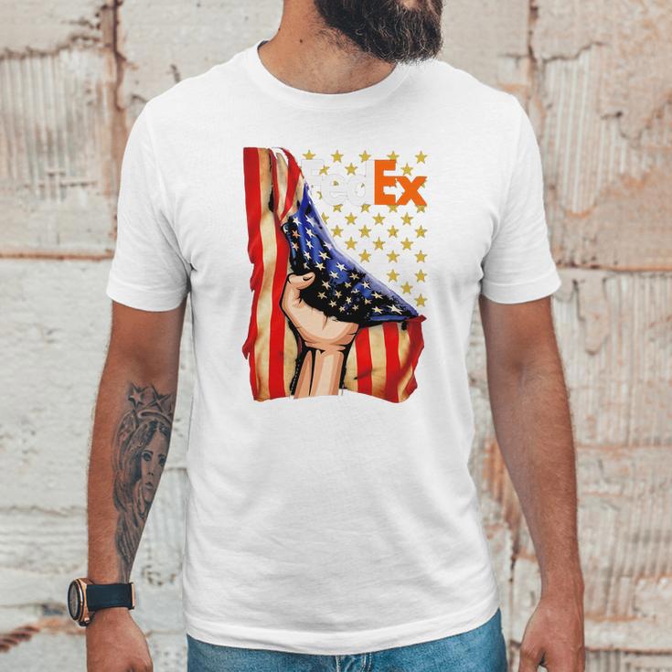 Fedex And American Flag Independence Day Men T-Shirt