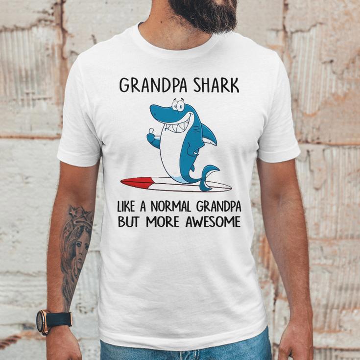 Grandpa Gift Grandpa Shark Like A Normal Grandpa But More Awesome Men T-Shirt