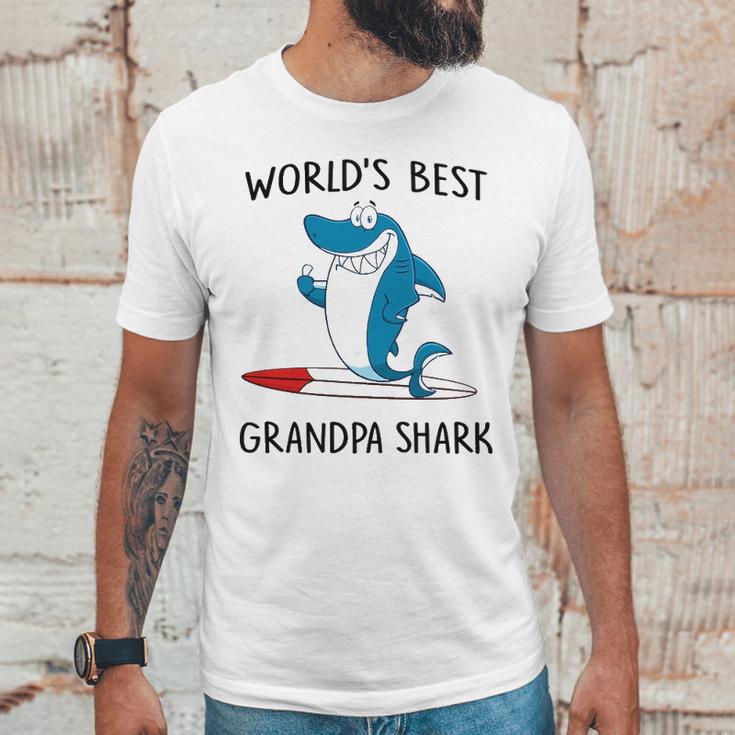 Grandpa Gift Worlds Best Grandpa Shark Men T-Shirt