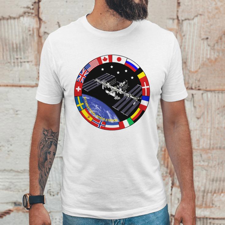 International Space Station T-Shirt Nasa Iss Flag Logo Men T-Shirt