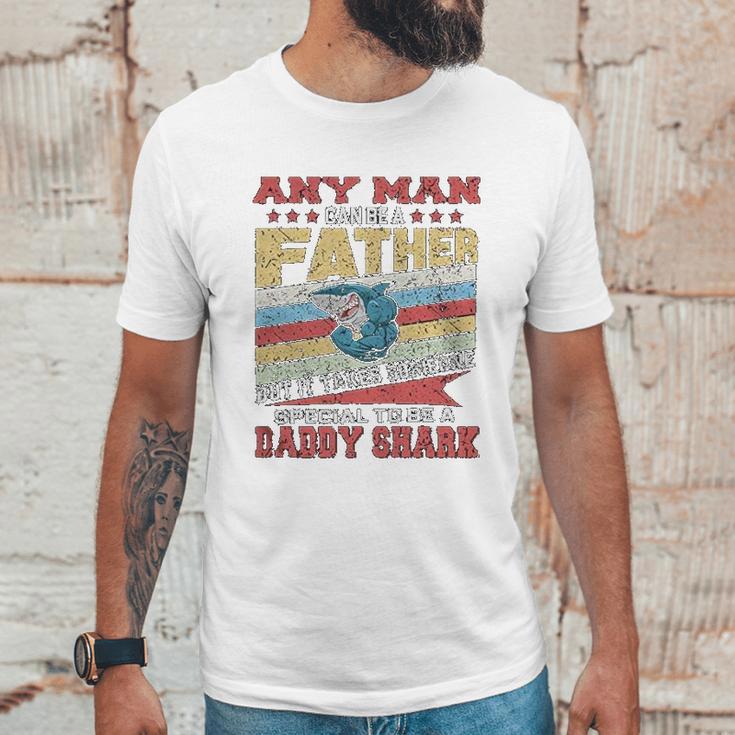 Any Man Can Be A Father Special Men Can Be Daddy Shark Men T-Shirt