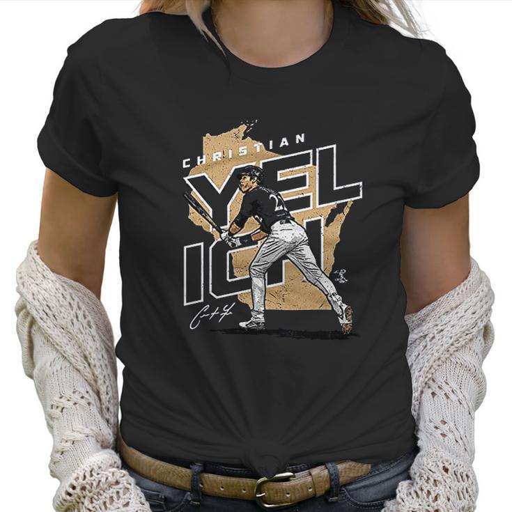 500 Level Christian Yelich Milwaukee Baseball Women T-Shirt