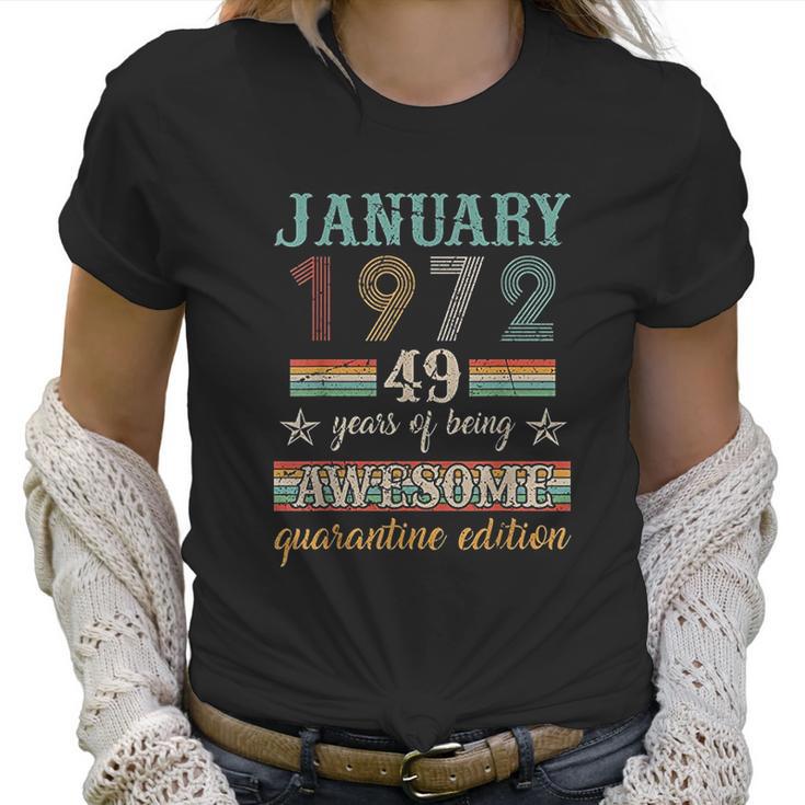 50Th Birthday Gift 50 Years Old Retro Vintage January 1972 Women T-Shirt