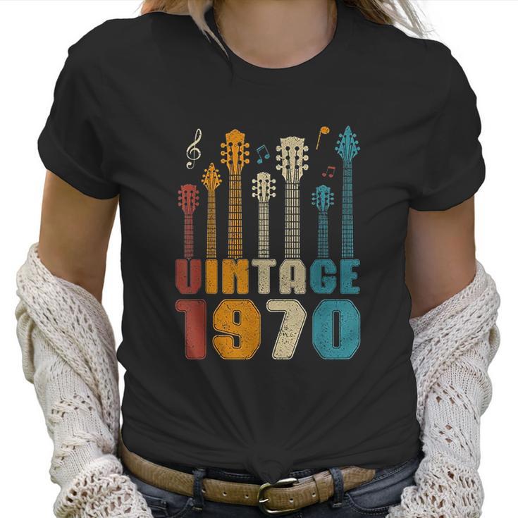 50Th Birthday Gifts Vintage 1970 Guitarist Guitar Lovers Women T-Shirt