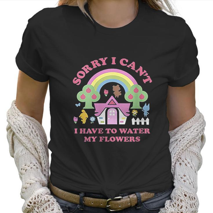 Womens Animal Crossing Sorry I Cant I Have To Water My Flowers Women T-Shirt