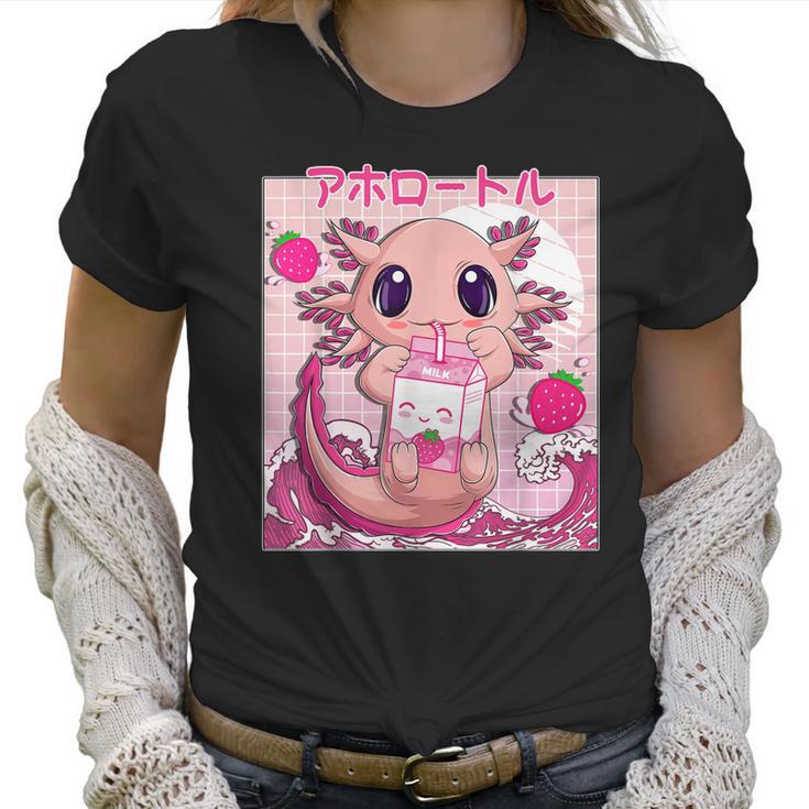 Axolotl Pastel Goth Strawberry Milk Shake Anime Aesthetic  V2 Men Women T-Shirt Graphic Print Casual Unisex Tee Women T-Shirt