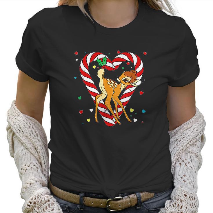 Bambi Candy Cane Christmas Women T-Shirt