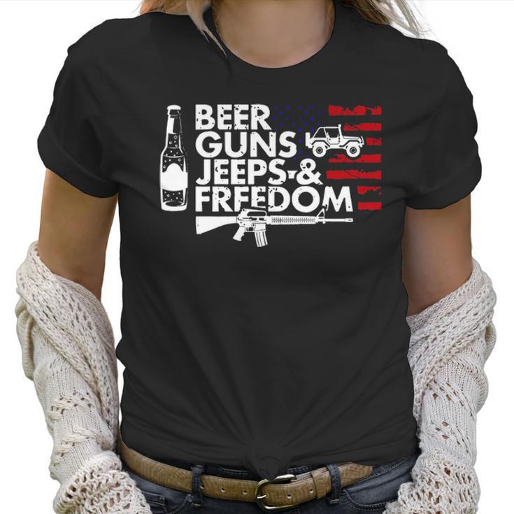 Beer Guns Jeeps & Freedom  T Women T-Shirt