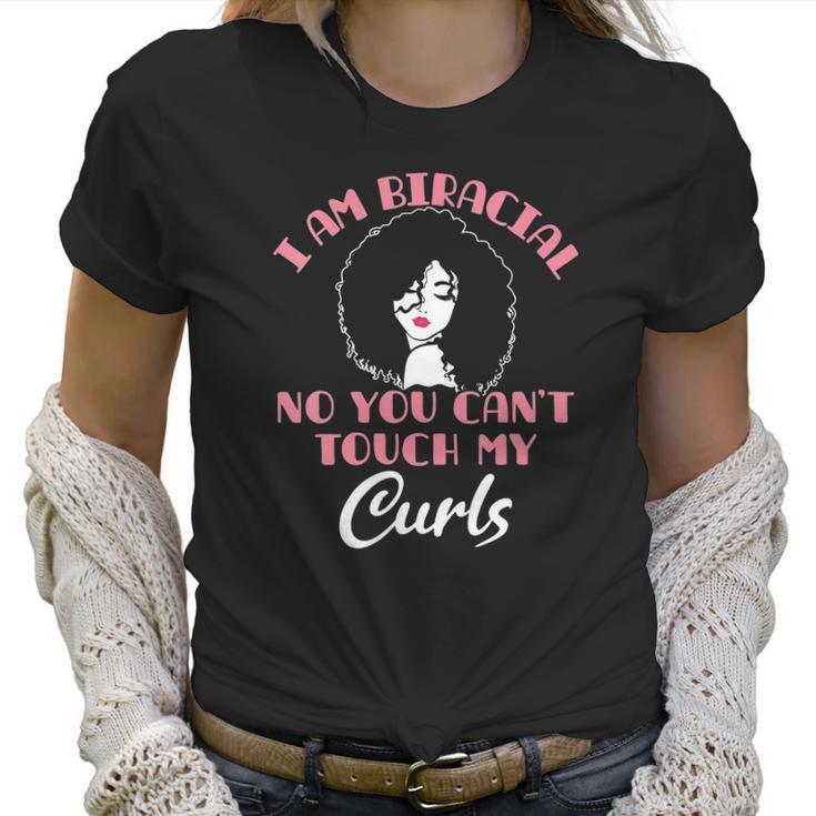 Womens I Am Biracial Funny Curls Mixed Race Girl Multiracial Ethnic V-Neck Women T-Shirt