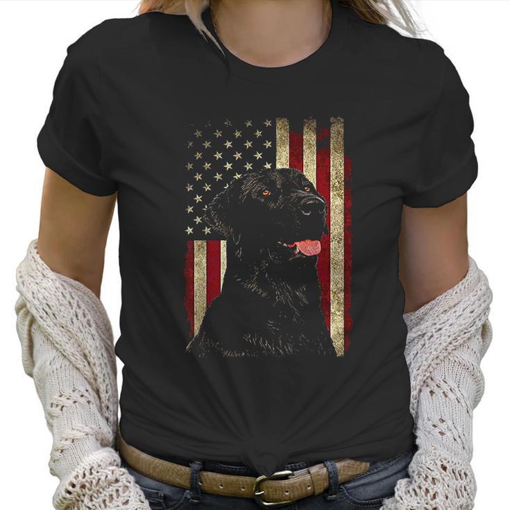 Black Labrador Gift Usa Flag Lab Owner Duck Hunter Women T-Shirt