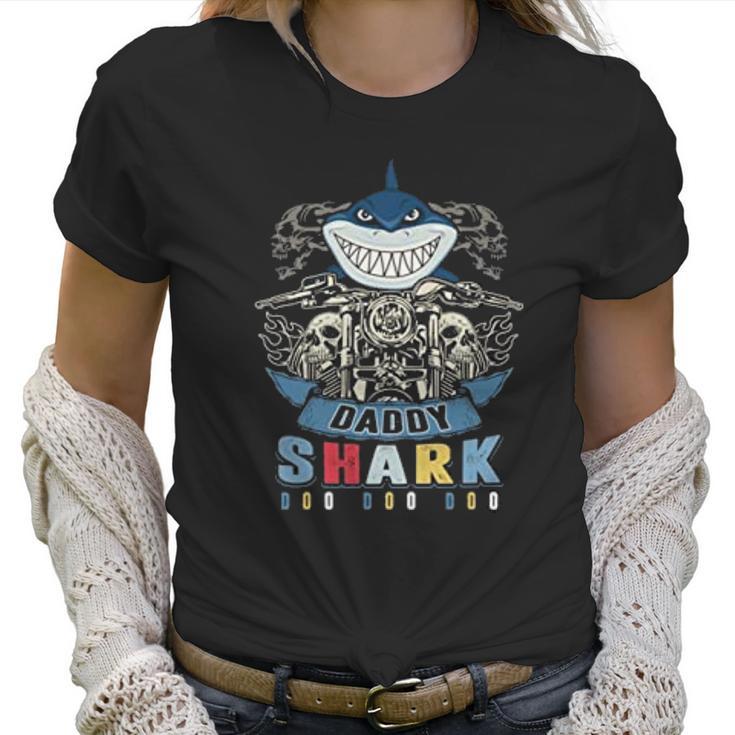 Daddy Shark Skull Biker Best Christmas Gifts For Dad Women T-Shirt