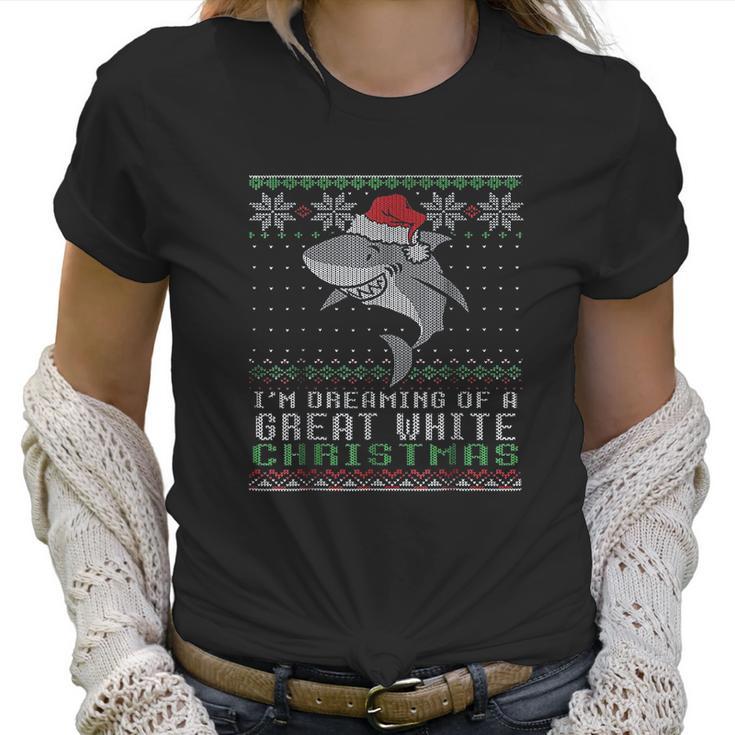 Im Dreaming Of A Great White Christmas Shark Women T-Shirt