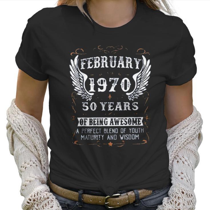 February 1970 50 Years Of Being Awesome Enjoyable Gift 2022 Women T-Shirt