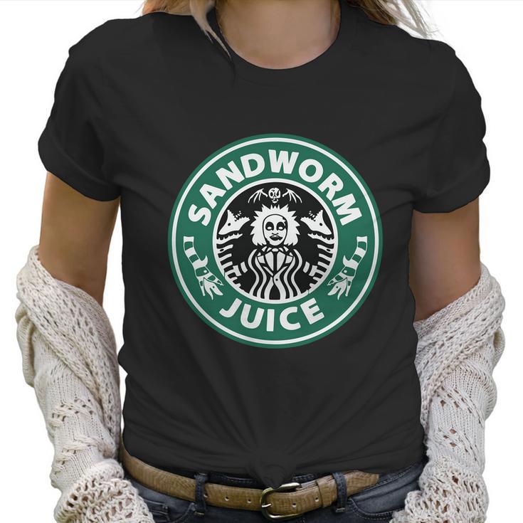 Funny Halloween Beetlejuice Coffee Halloween Sandworms Juice Women T-Shirt