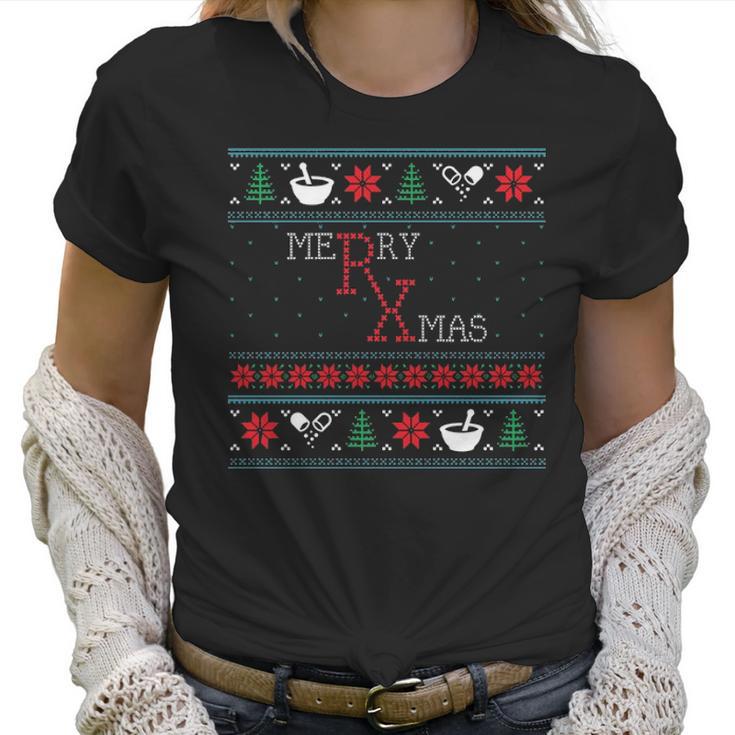 Funny Pharmacist Pharmacy Ugly Christmas Xmas Women T-Shirt