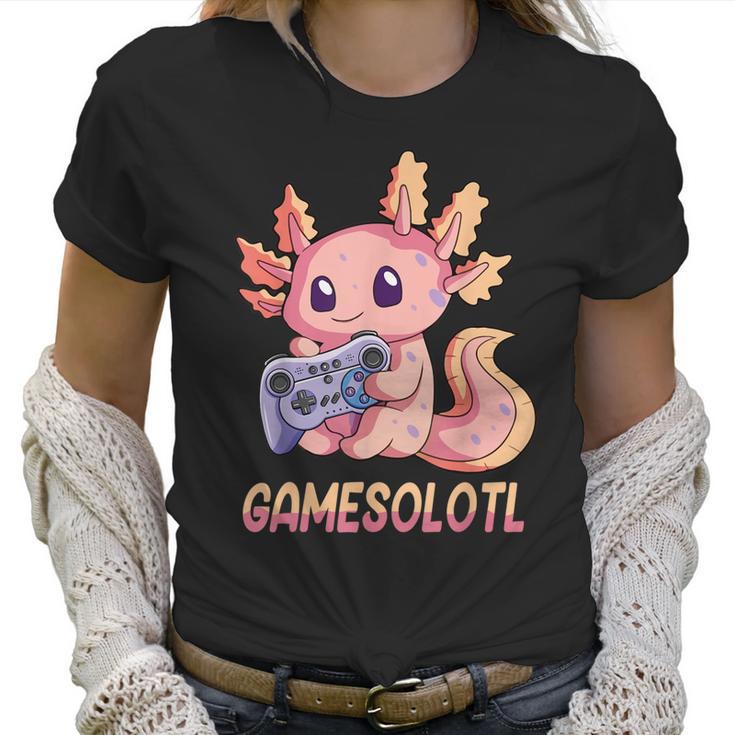 Gamesolotl Axolotl Video Gamer Kawaii Pastel Goth Anime Boys V4 Men Women T-Shirt Graphic Print Casual Unisex Tee Women T-Shirt