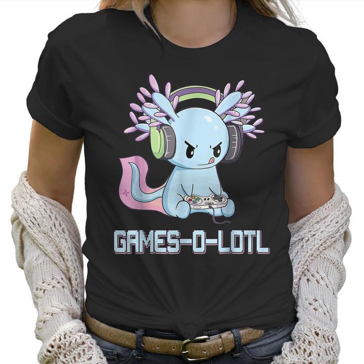 Gamesolotl Axolotl Video Gamer Kawaii Pastel Goth Anime  V3 Men Women T-Shirt Graphic Print Casual Unisex Tee Women T-Shirt