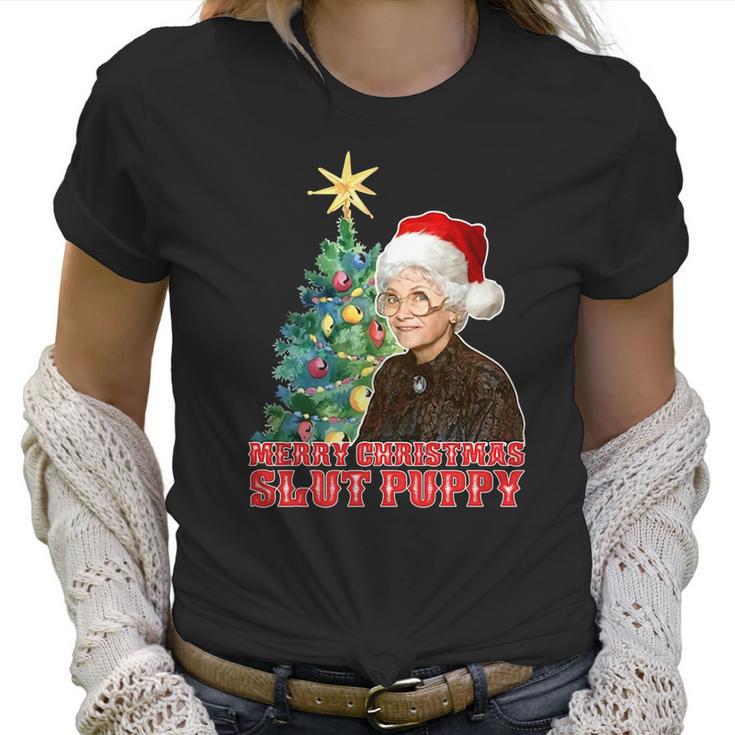 Golden Girls Sophia Petrillo Merry Christmas Slut Puppy Xmas Shirt Women T-Shirt