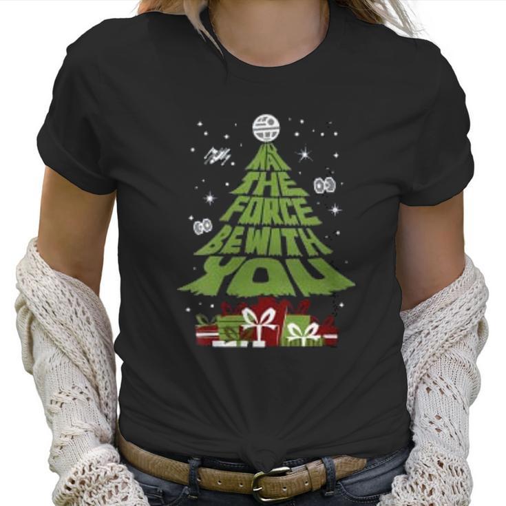 Grinch May The Force Be With You Christmas Tree Women T-Shirt